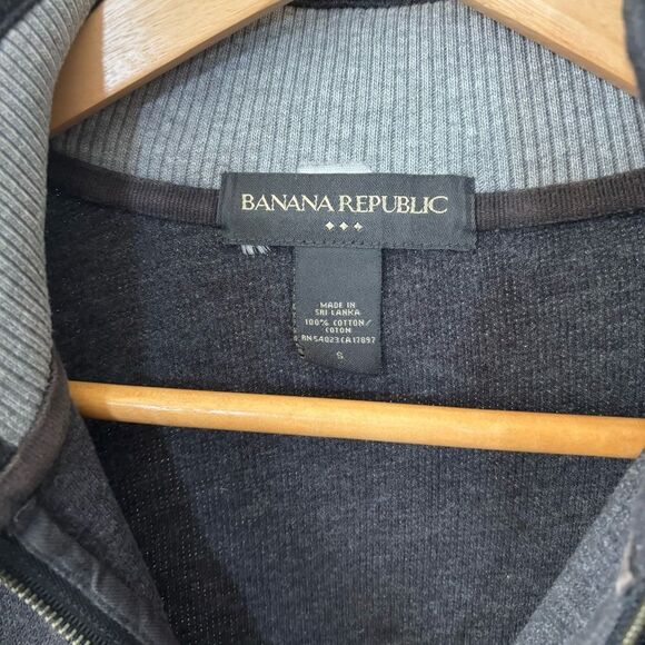 Banana Republic Gray Zip Up Sweater men’s small 1/4 zip - Picture 2 of 5